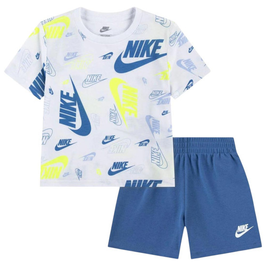 Nike Βρεφικό σετ Sportswear Futura Allover Print T-Shirt & Shorts Set